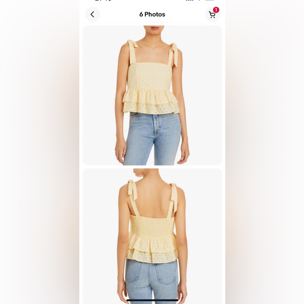 Lost + Wander peplum eyelet top summer xs